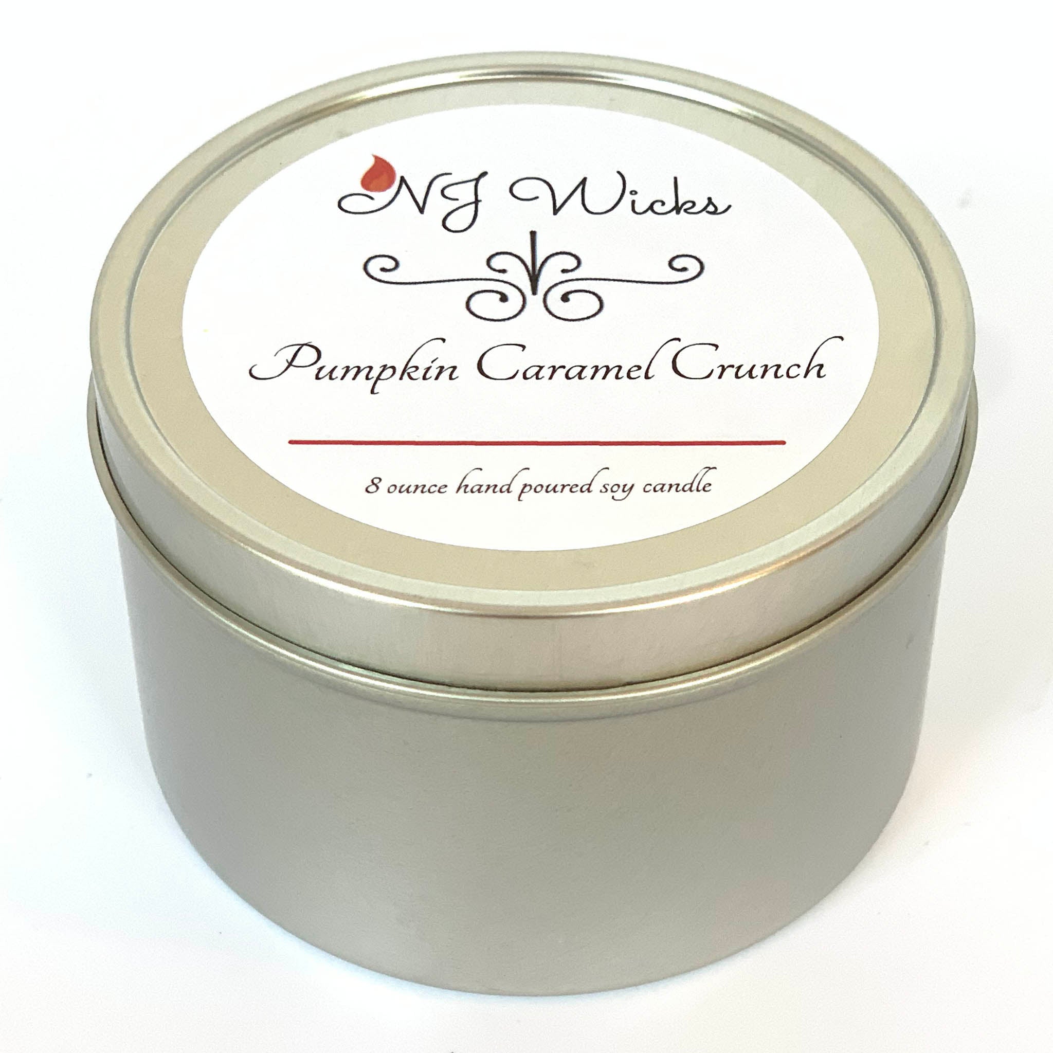 Pumpkin Caramel Crunch Handmade Scented Soy Candle Tin