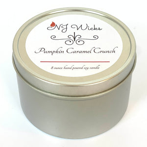 Pumpkin Caramel Crunch Handmade Scented Soy Candle Tin