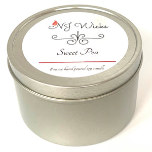 Sweet Pea Handmade Scented Soy Candle Tin