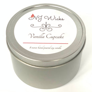 Vanilla Cupcake Handmade Scented Soy Candle Tin