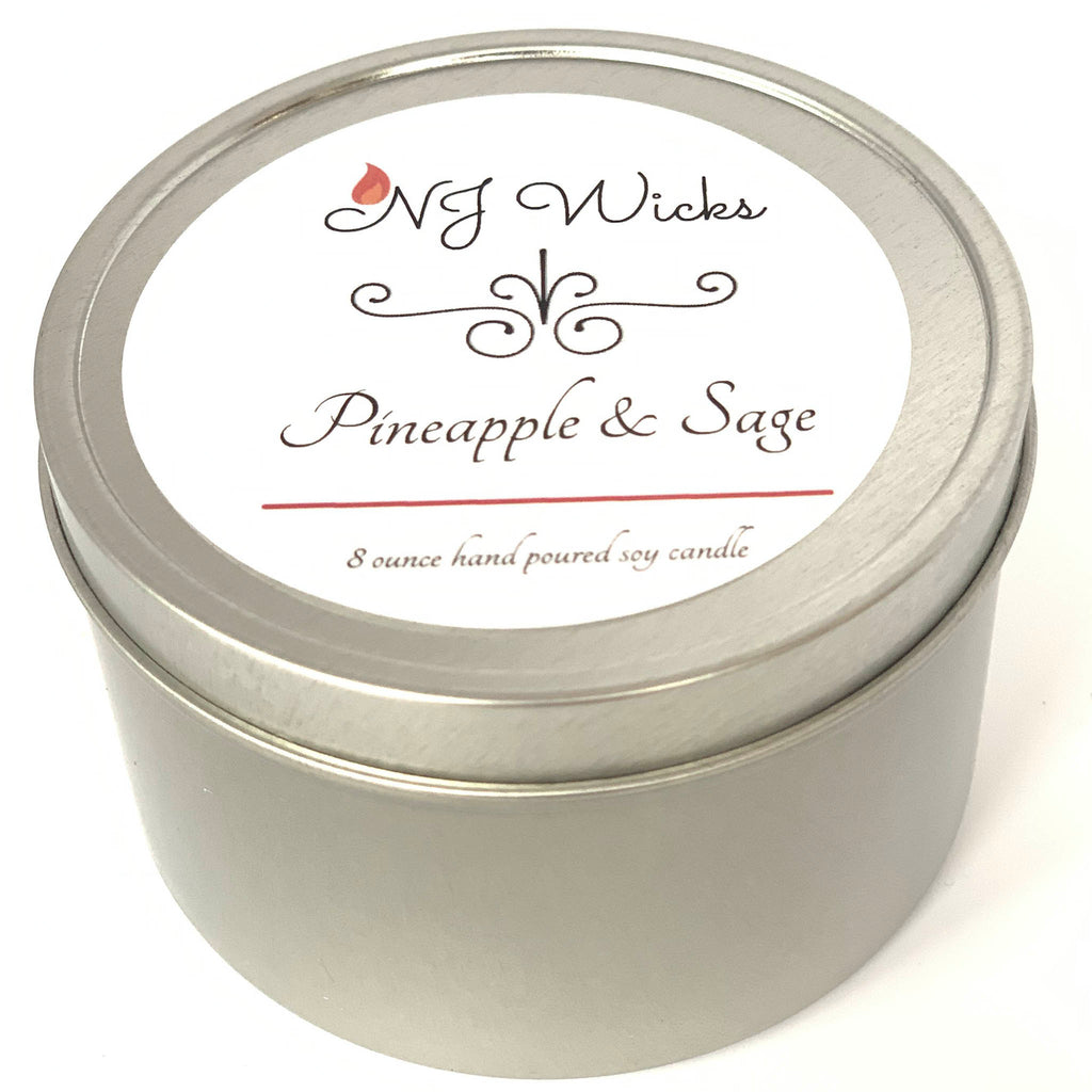 Pineapple Sage Handmade Scented Soy Candle Tin