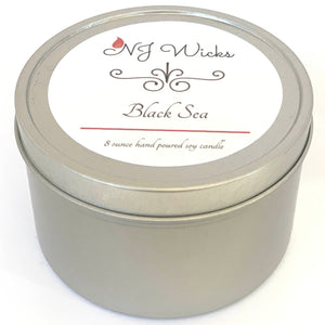 Black Sea Handmade Scented Soy Candle Tin