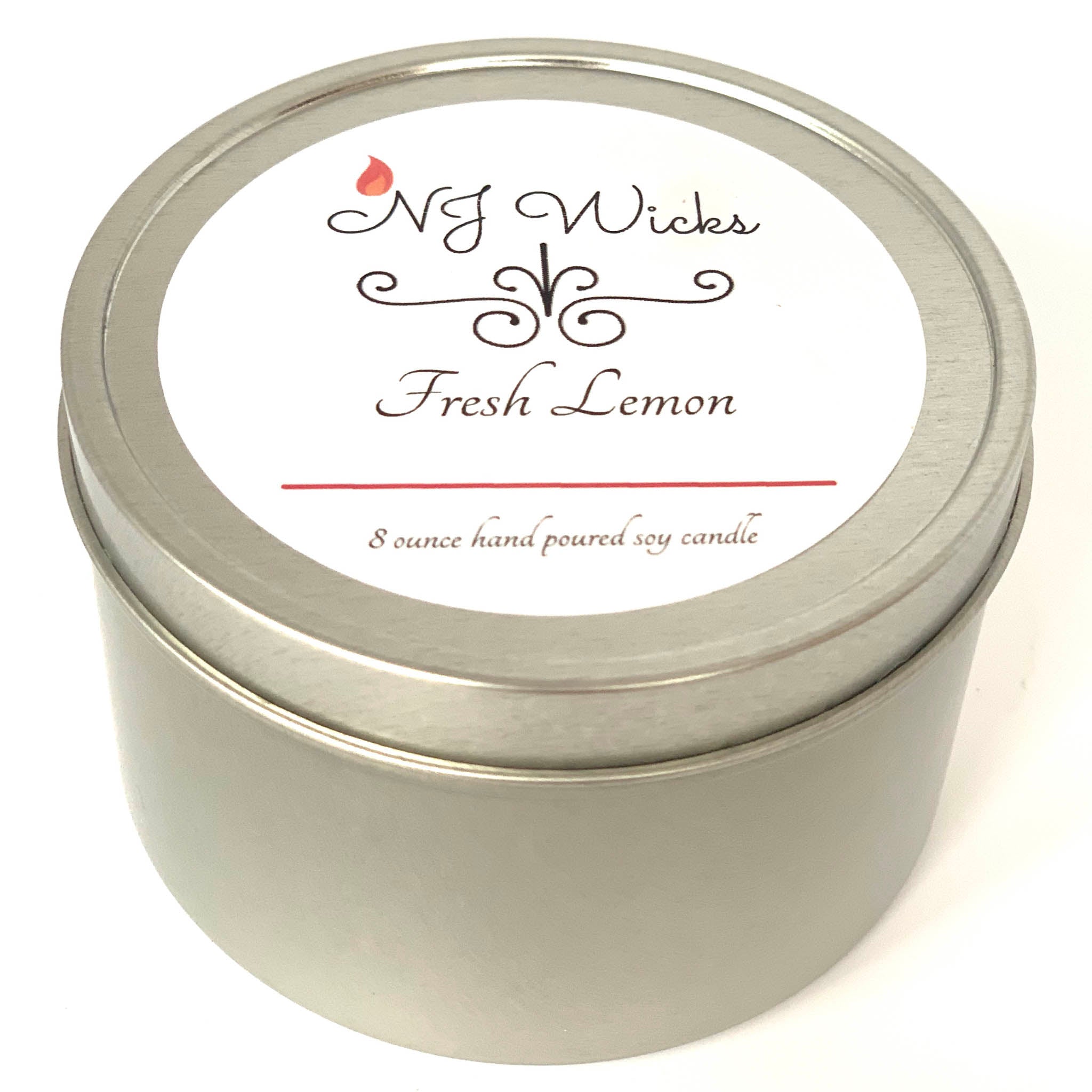 Fresh Lemon Handmade Scented Soy Candle Tin