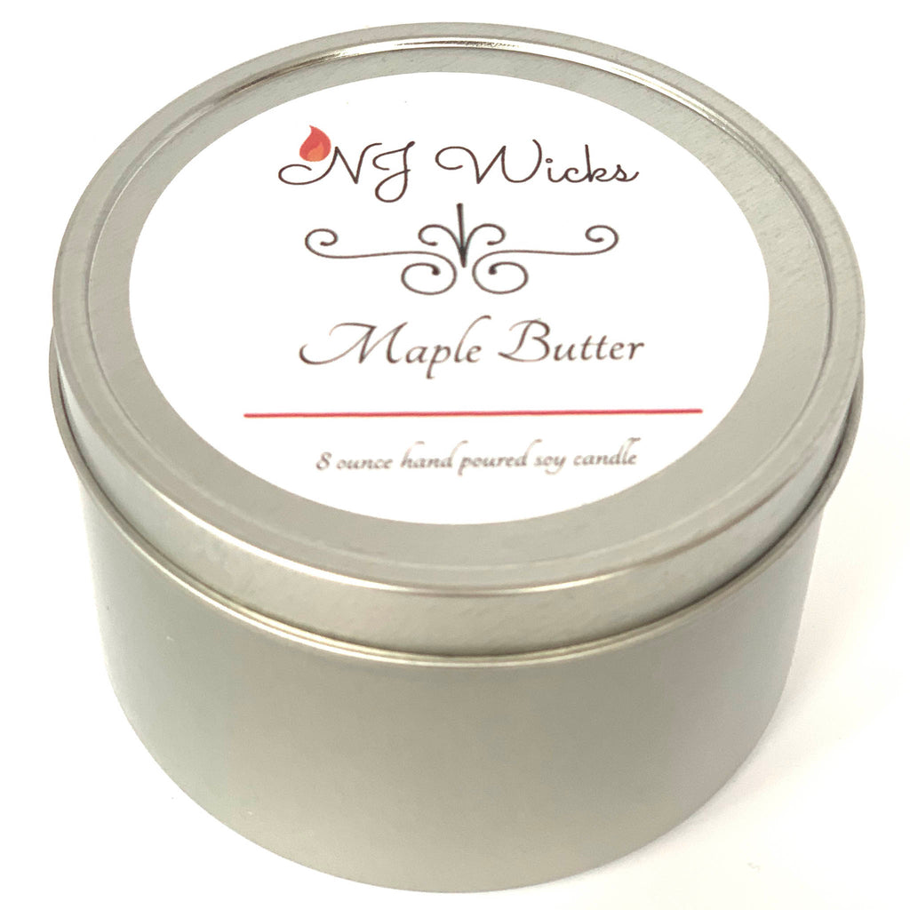 Maple Butter Handmade Scented Soy Candle Tin