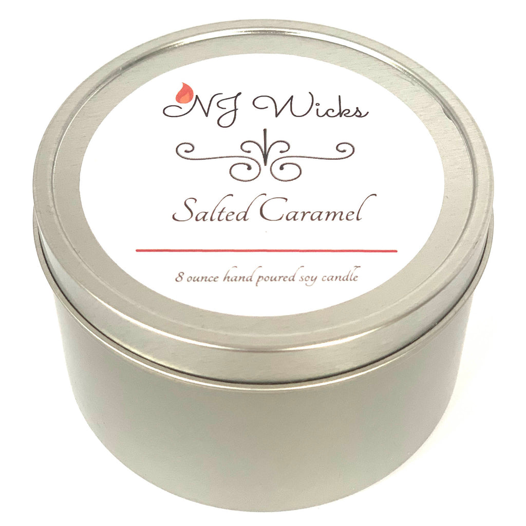 Salted Caramel Handmade Scented Soy Candle Tin