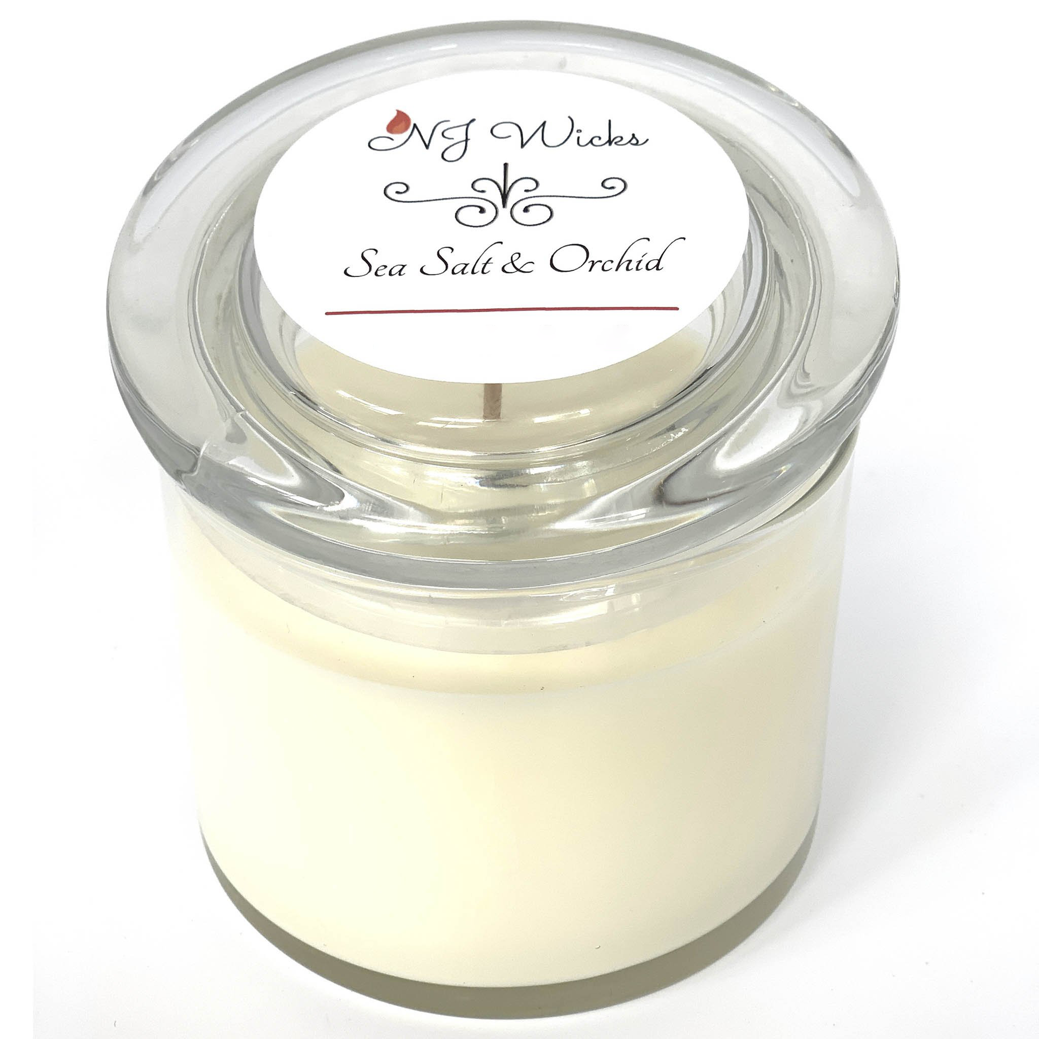 Sea Salt and Orchid Handmade Scented Soy Candle Jar